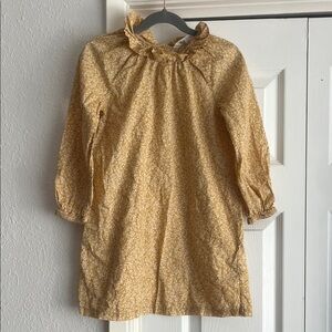 H&M Yellow Dainty Floral Girls Ruffle Collar Dress